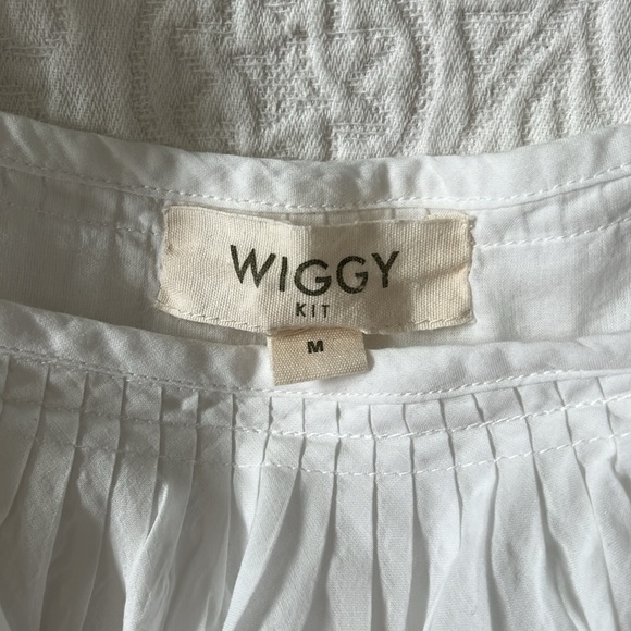 Wiggy Kit tiered white cotton dress with ruffle straps, size Medium - Picture 3 of 4